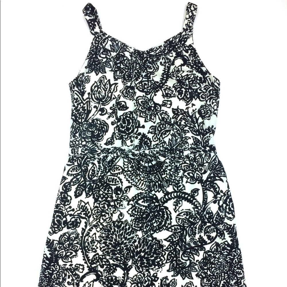 Black and white floral dress